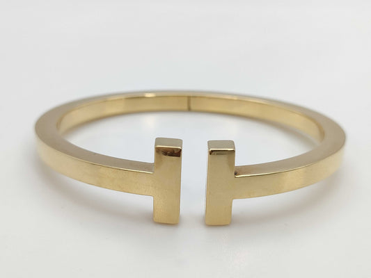 Tiffany & Co. T Square YG Au750 28.2g Bracelet Bangle