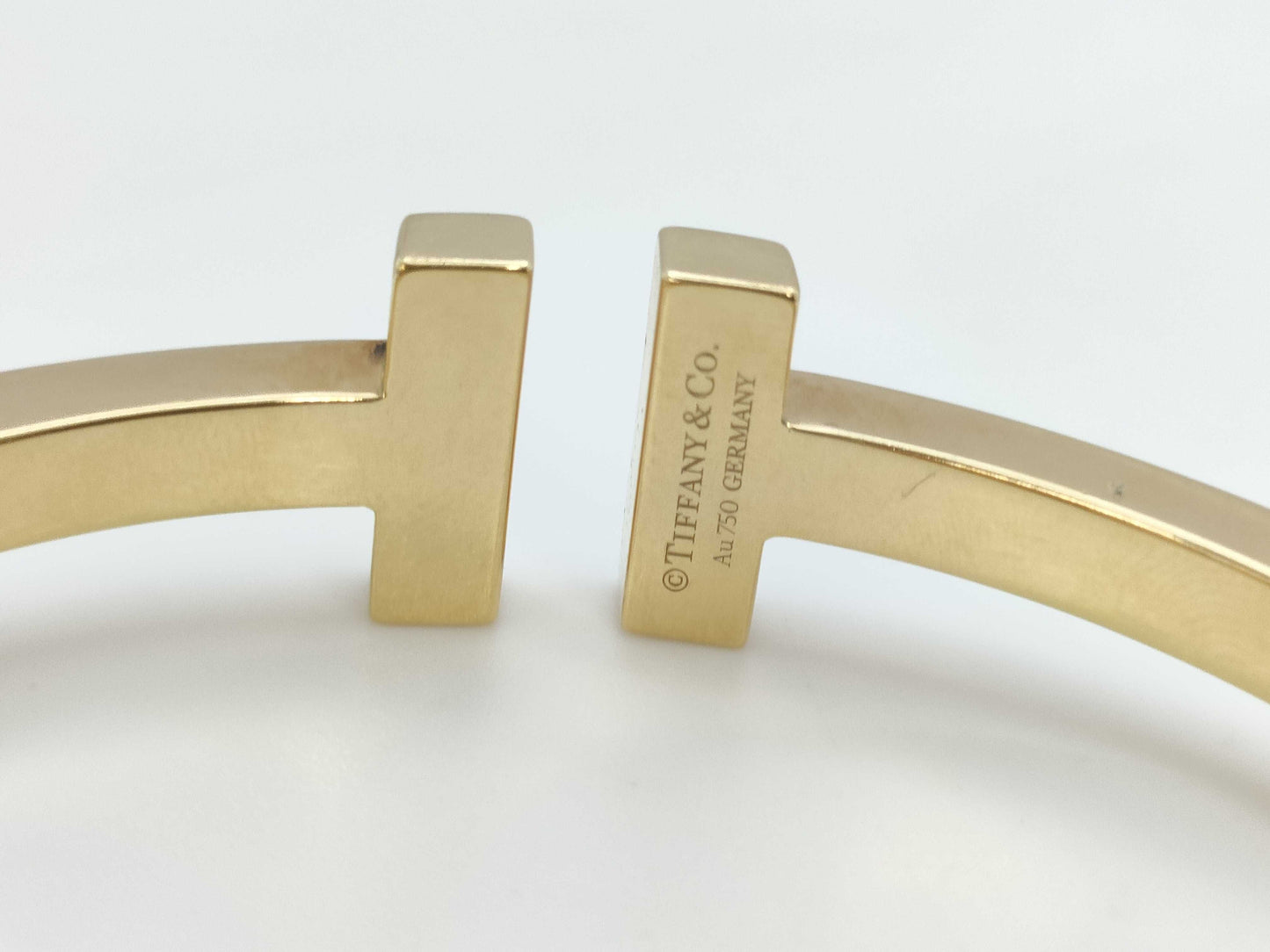 Tiffany & Co. T Square YG Au750 28.2g Bracelet Bangle