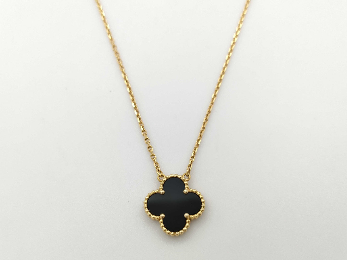 Van Cleef&Arpels Vintage Alhambra Onyx YG Au750 5.1g Necklace