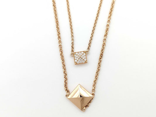 HERMES Crew de H2 Diamond PG Au750 16.9g Necklace