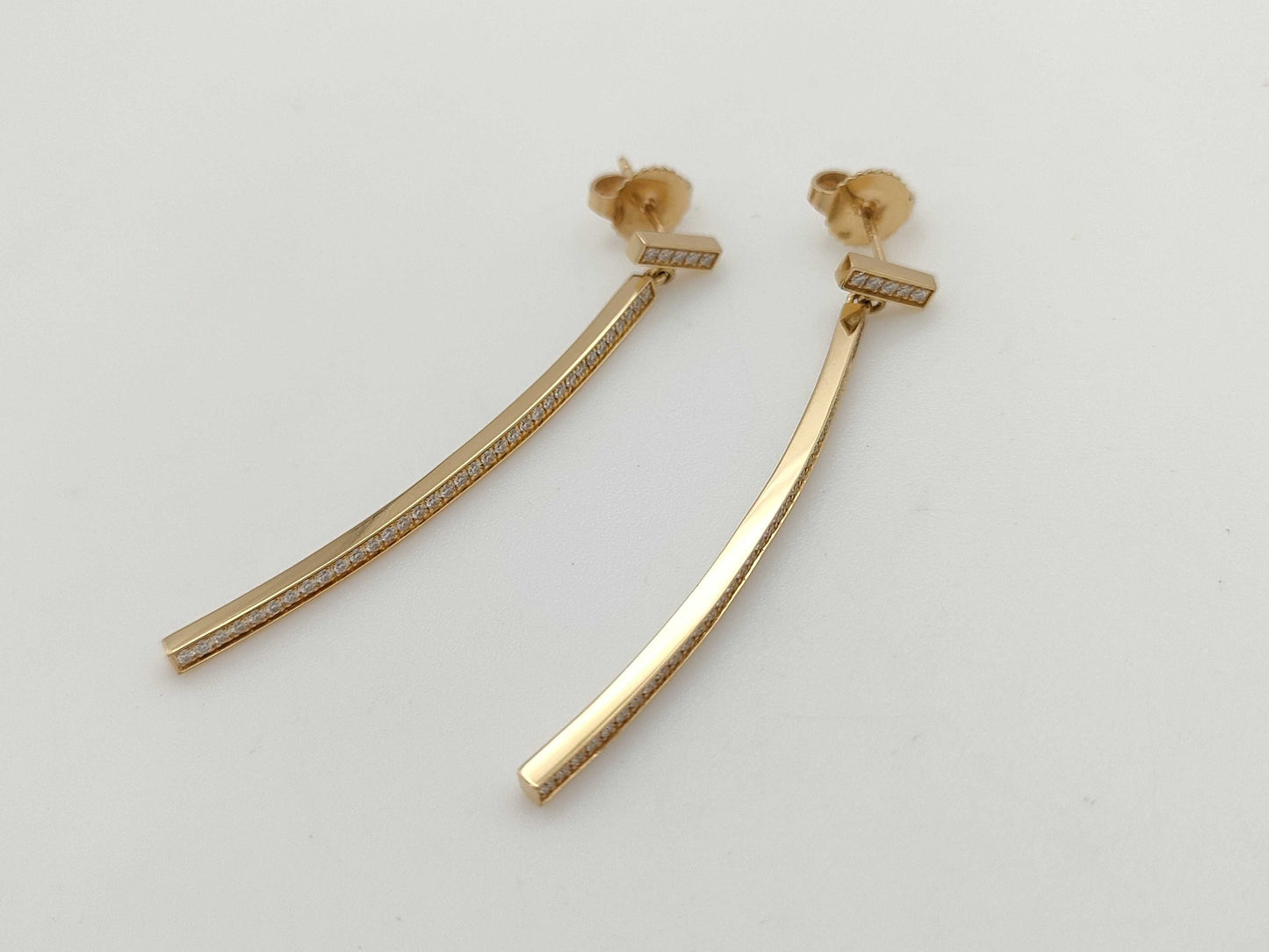 Tiffany&Co. T-Bar Diamond Au750 3.8g Earrings