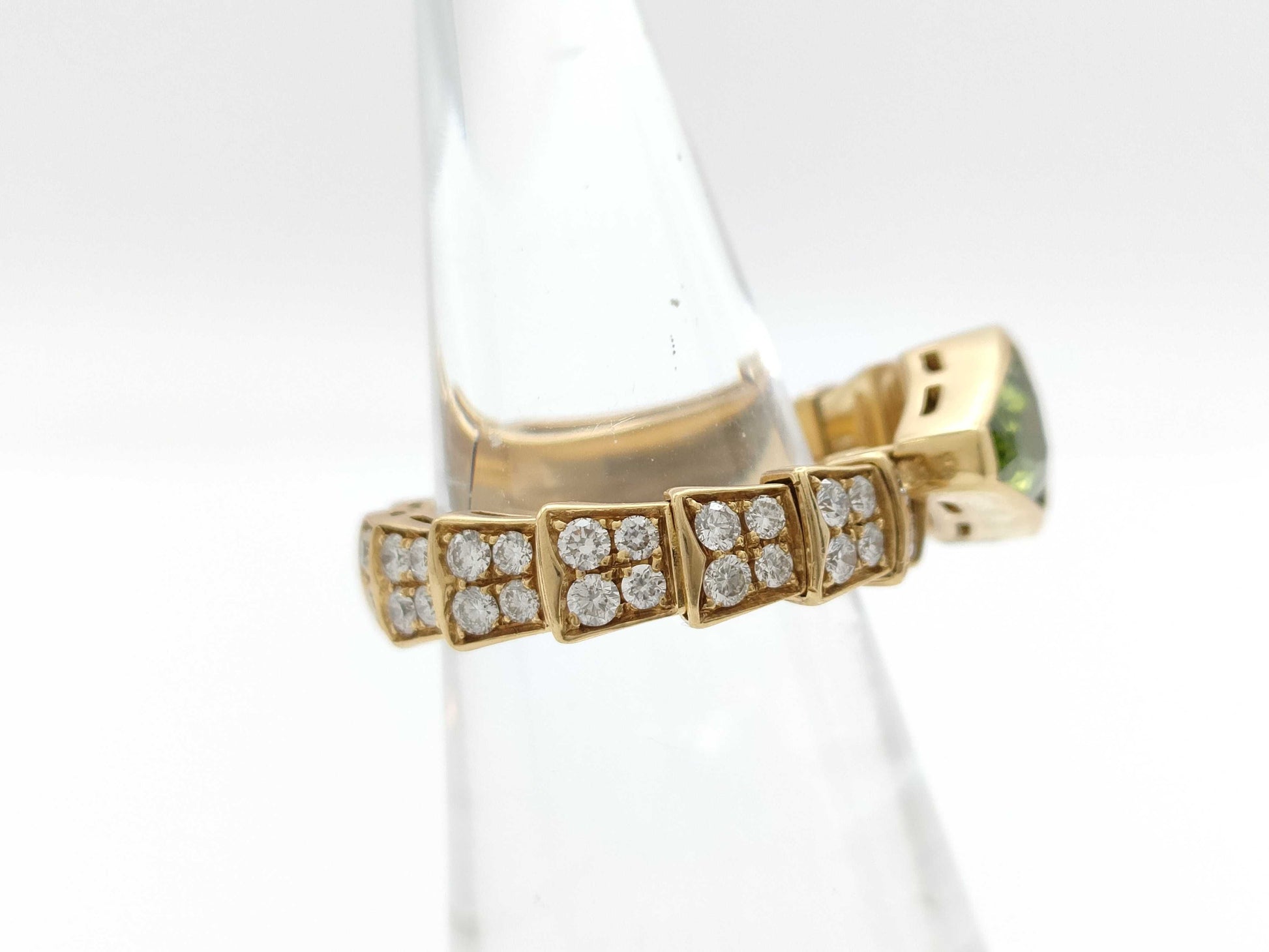 BVLGARI Serpenti Viper L Colored Stone Diamond YG Au750 10.5g Ring