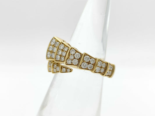 BVLGARI Serpenti Viper L Colored Stone Diamond YG Au750 10.5g Ring