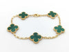 Van Cleef&Arpels Vintage Alhambra 5P Malachite YG Au750 12.7g Bracelet Bangle