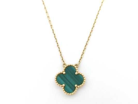 Van Cleef&Arpels Vintage Alhambra Malachite YG Au750 5.4g Necklace