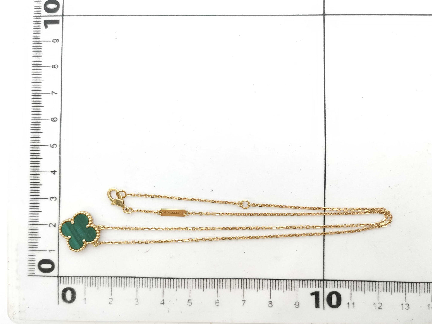 Van Cleef&Arpels Vintage Alhambra Malachite YG Au750 5.4g Necklace
