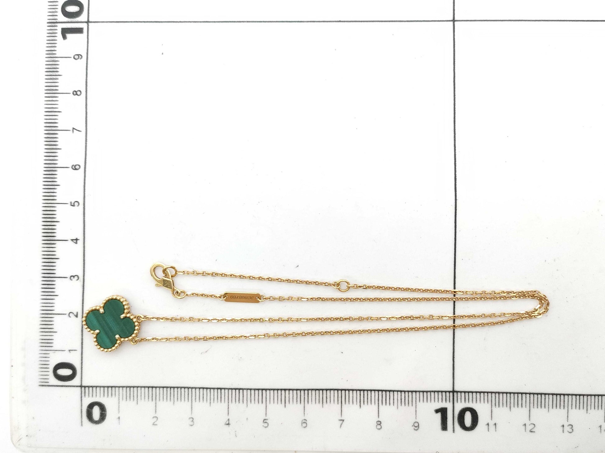 Van Cleef&Arpels Vintage Alhambra Malachite YG Au750 5.4g Necklace