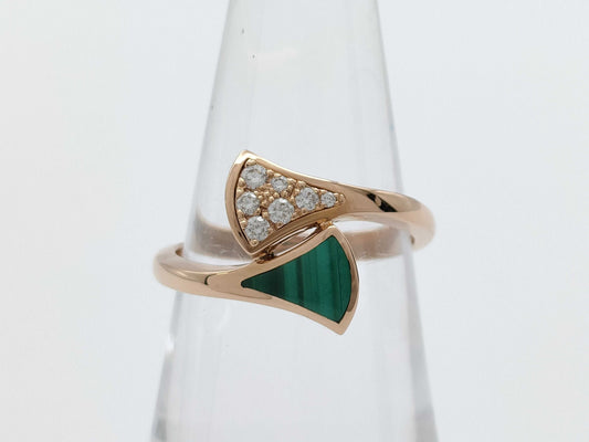 BVLGARI Diva Dream #52 Malachite Diamond PG Au750 3.2g Ring
