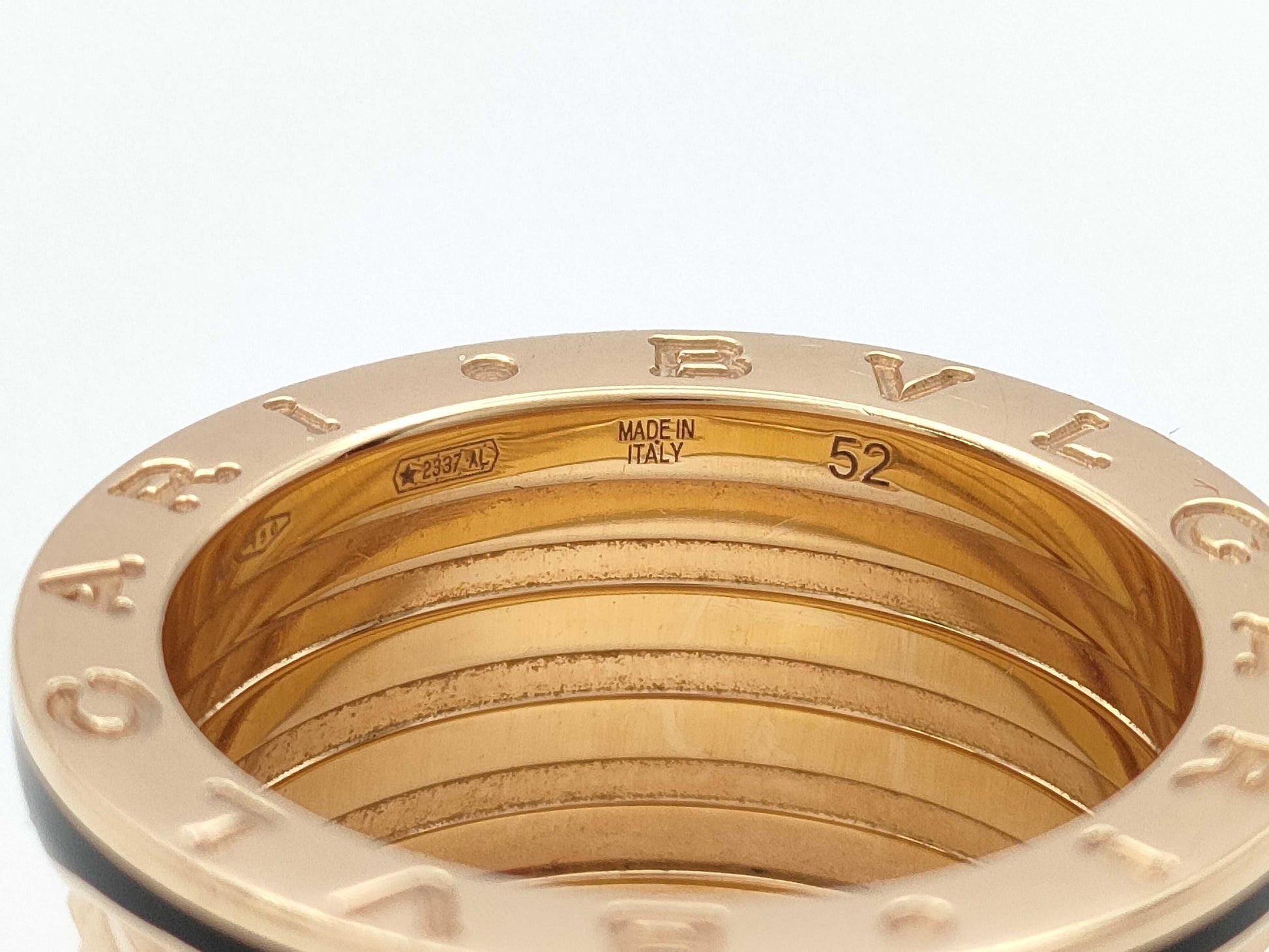BVLGARI Bezero One Lock #52 Black Sera PG Au750 13.0g Ring