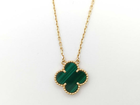 Van Cleef&Arpels Vintage Alhambra Malachite YG Au750 5.4g Necklace