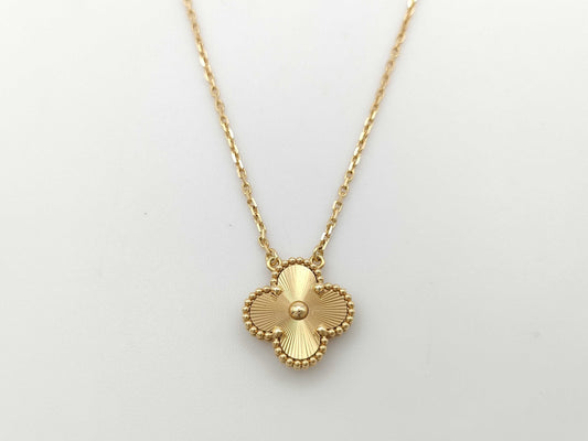 Van Cleef&Arpels Vintage Alhambra Guilloche YG Au750 6.9g Necklace
