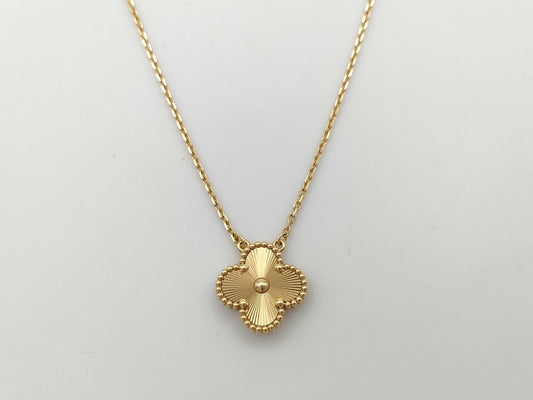 Van Cleef&Arpels Vintage Alhambra Guilloche YG Au750 6.9g Necklace