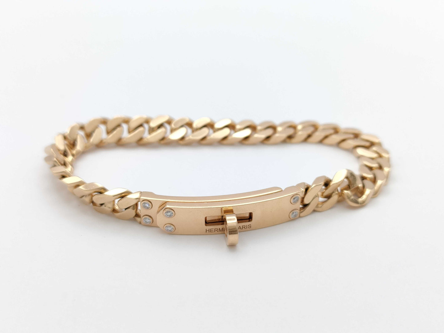 HERMES Kelly Gourmet ST 6PD PG Au750 27.5g Bracelet & Bangle