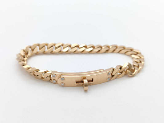 HERMES Kelly Gourmet ST 6PD PG Au750 27.5g Bracelet & Bangle