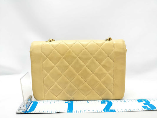 CHANEL Diana Matelasse Lambskin Chain Shoulder Bag, Beige