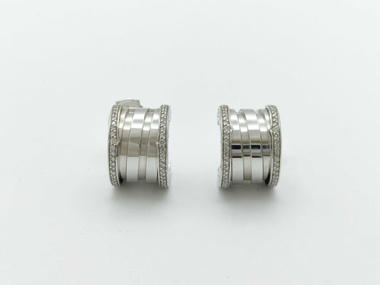 BVLGARI Bezero One Diamond WG Au750 7.6g Earrings