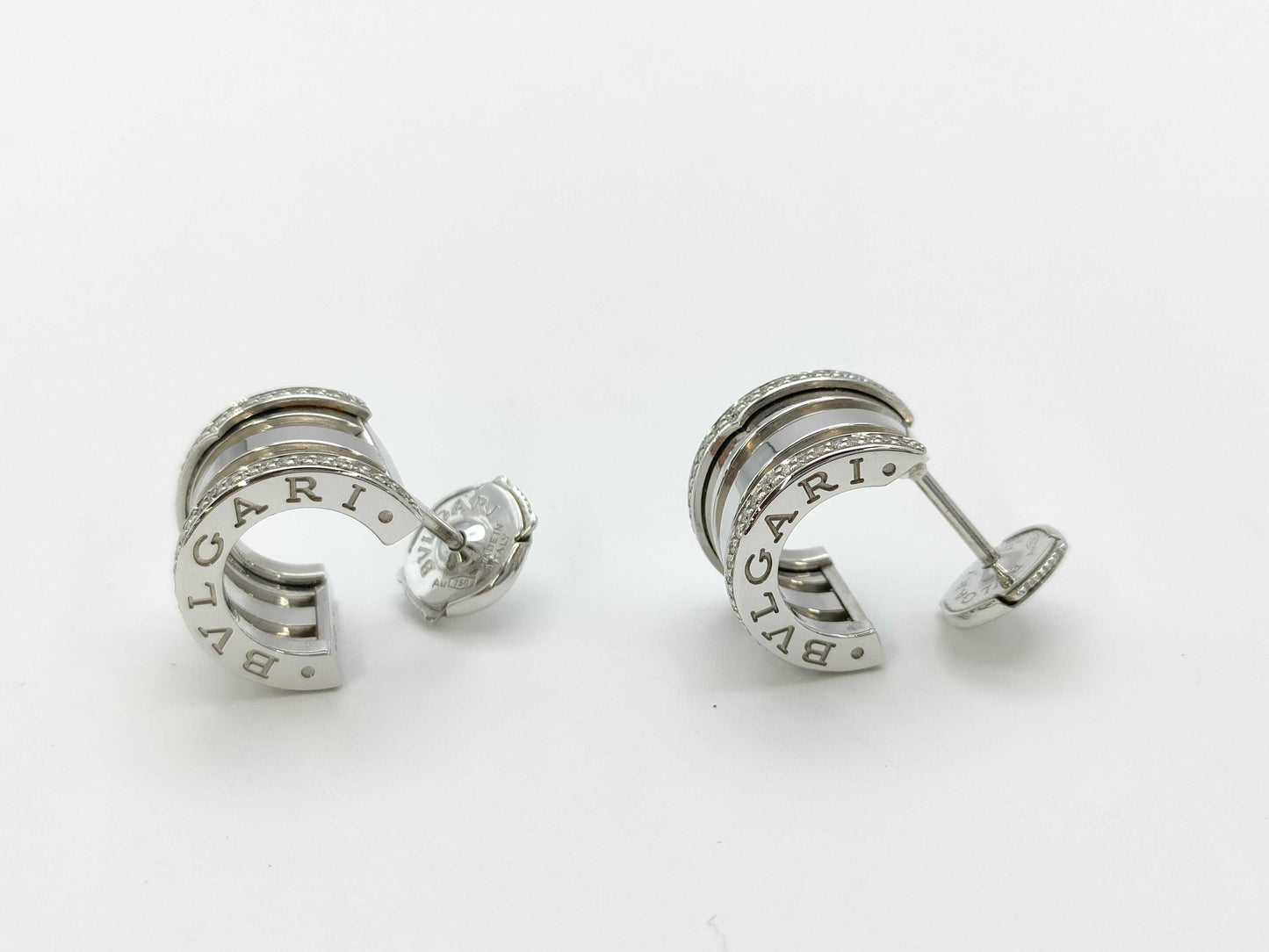 BVLGARI Bezero One Diamond WG Au750 7.6g Earrings