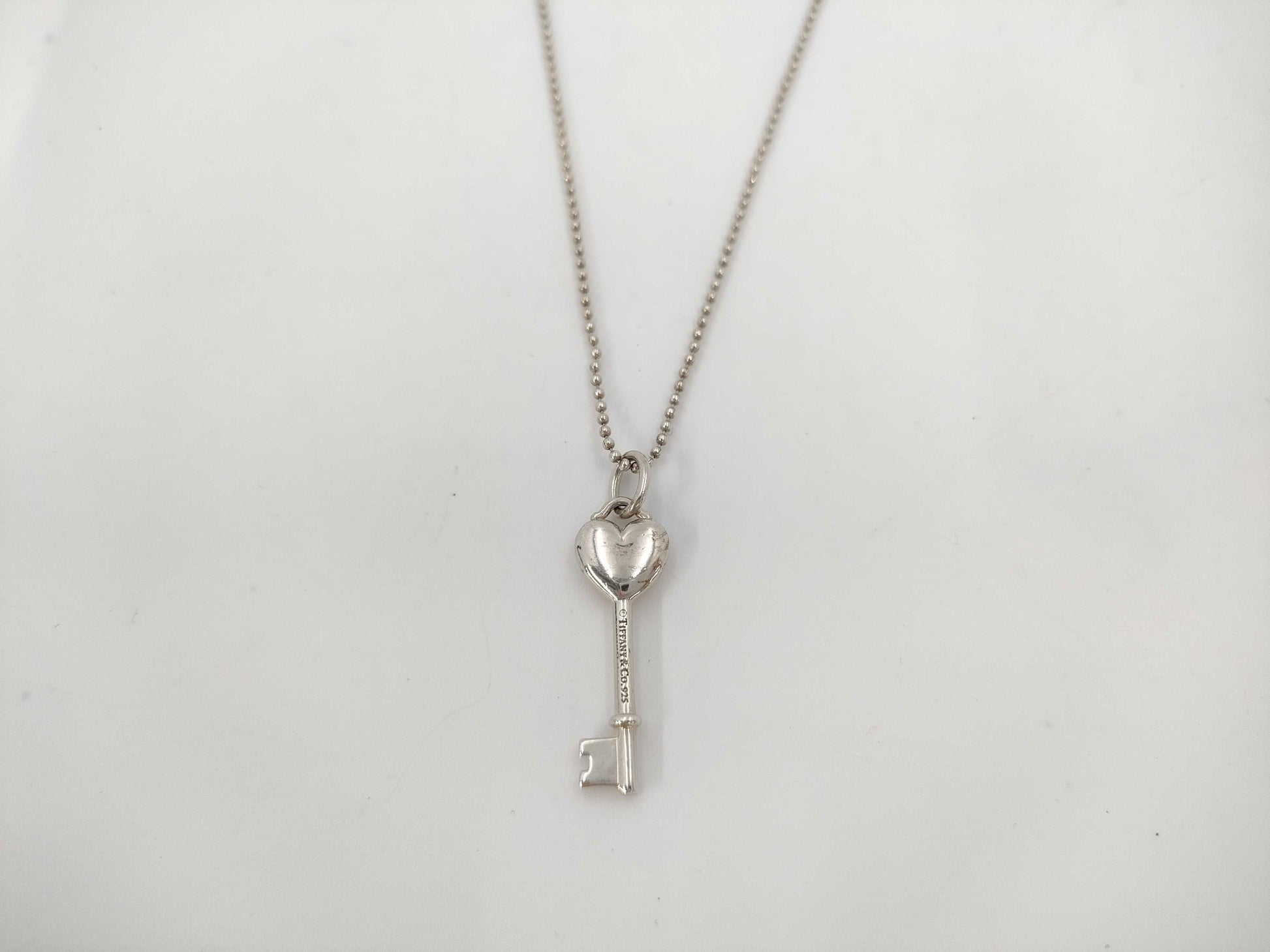 Tiffany&Co. Tiffany Heart Key Necklace Ag925 4.7g Necklace