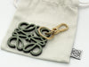 LOEWE Anagram Leather Charm Keyring Green x Black Keycase Keychain