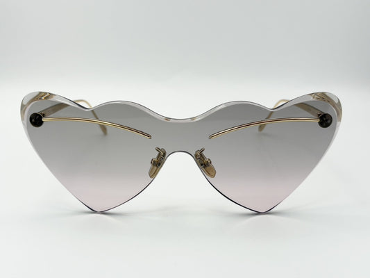 LOEWE LW40087U Heart 150□0-140 Gray x Pink Gradient Cross Laurazu Ibiza Leather Case Available Sunglasses / Glasses