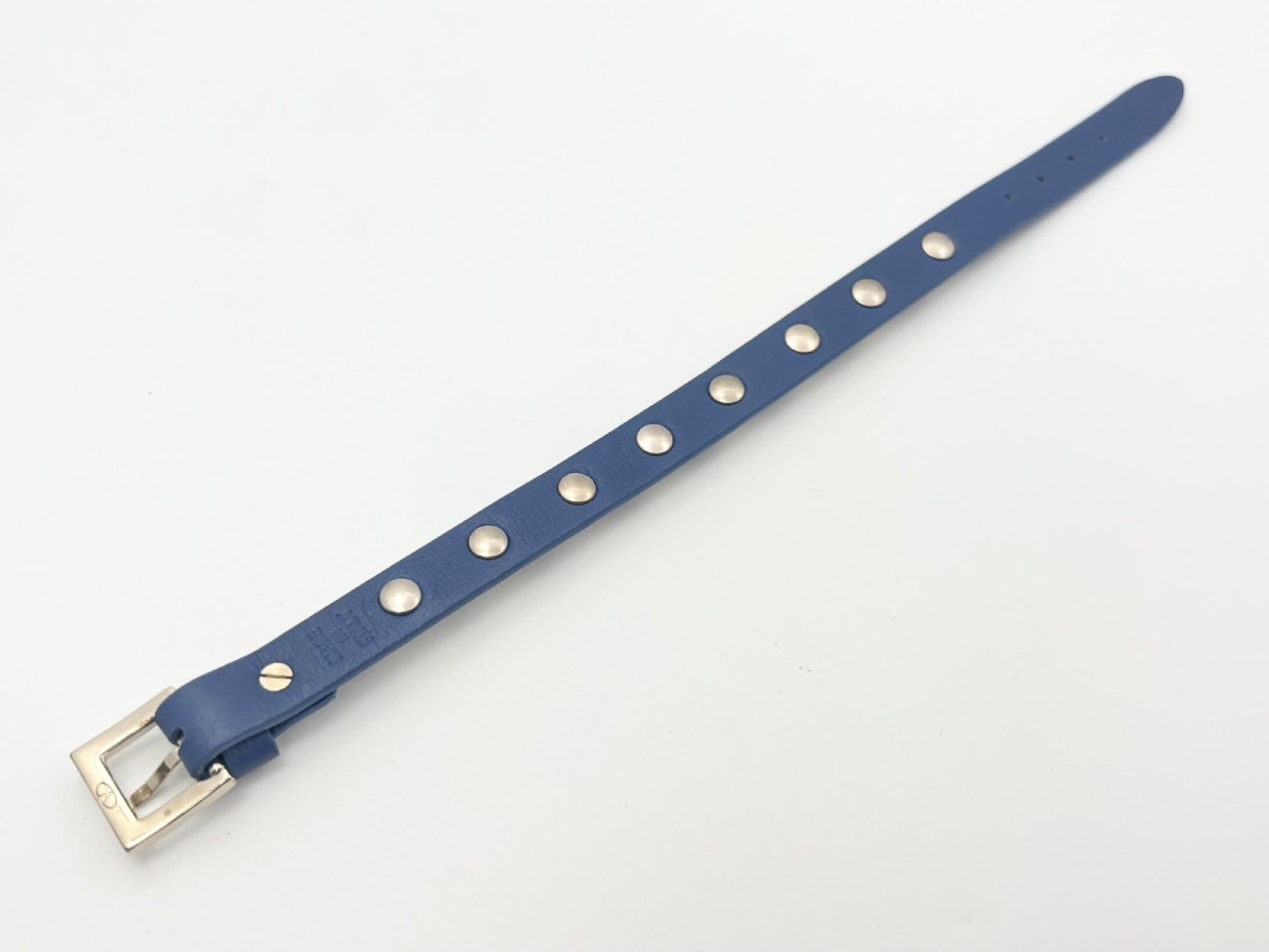 VALENTINO Rock Stud Leather Bracelet Blue with Replacement Stud Parts Bracelet Bangle