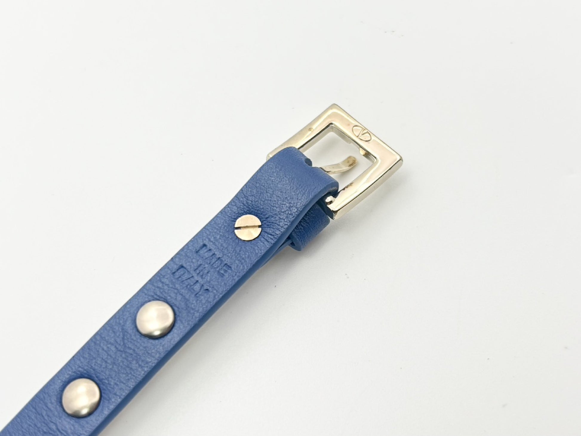 VALENTINO Rock Stud Leather Bracelet Blue with Replacement Stud Parts Bracelet Bangle