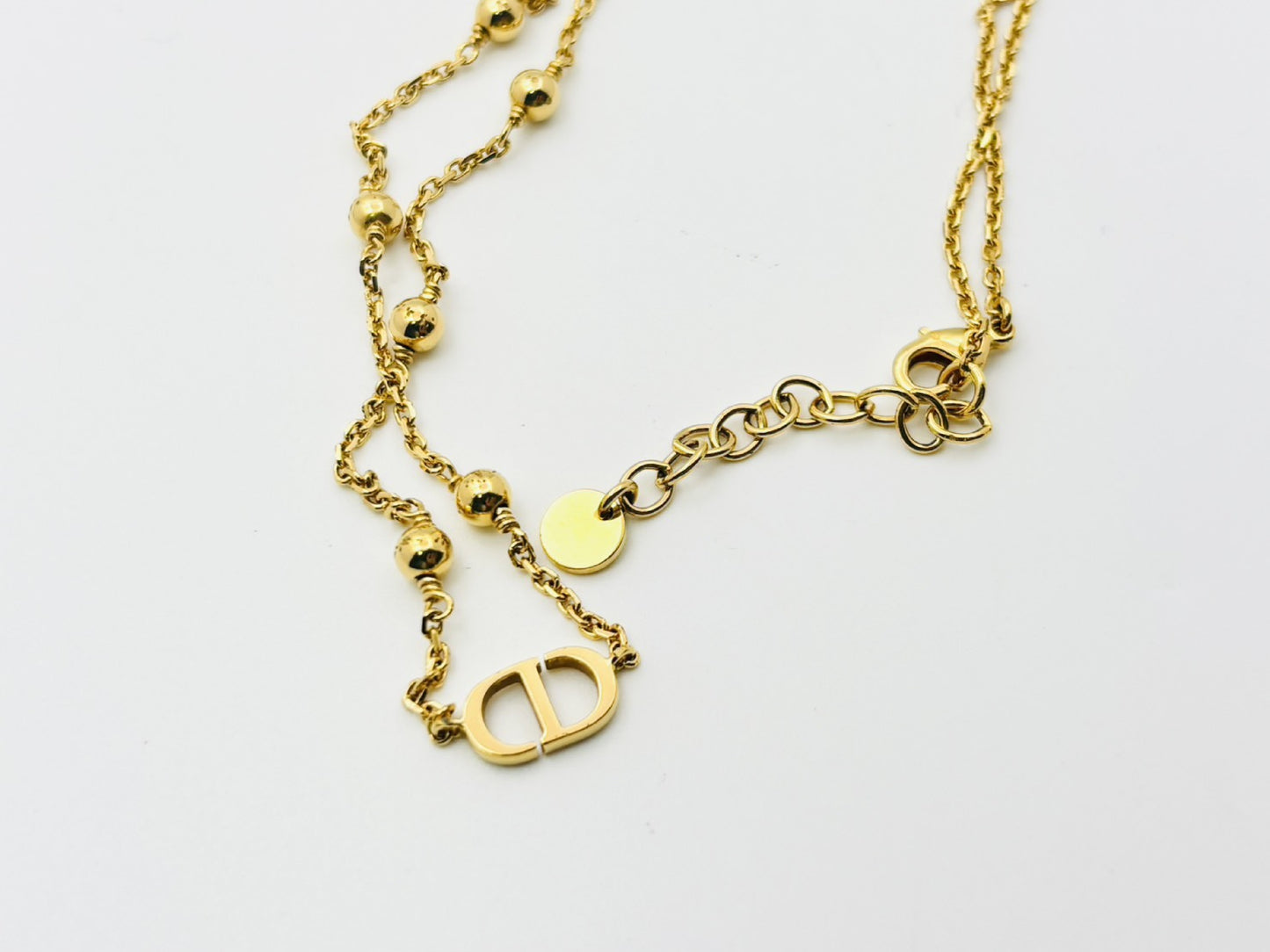 Dior Petit CD Petit CD Logo Ball Gold Necklace
