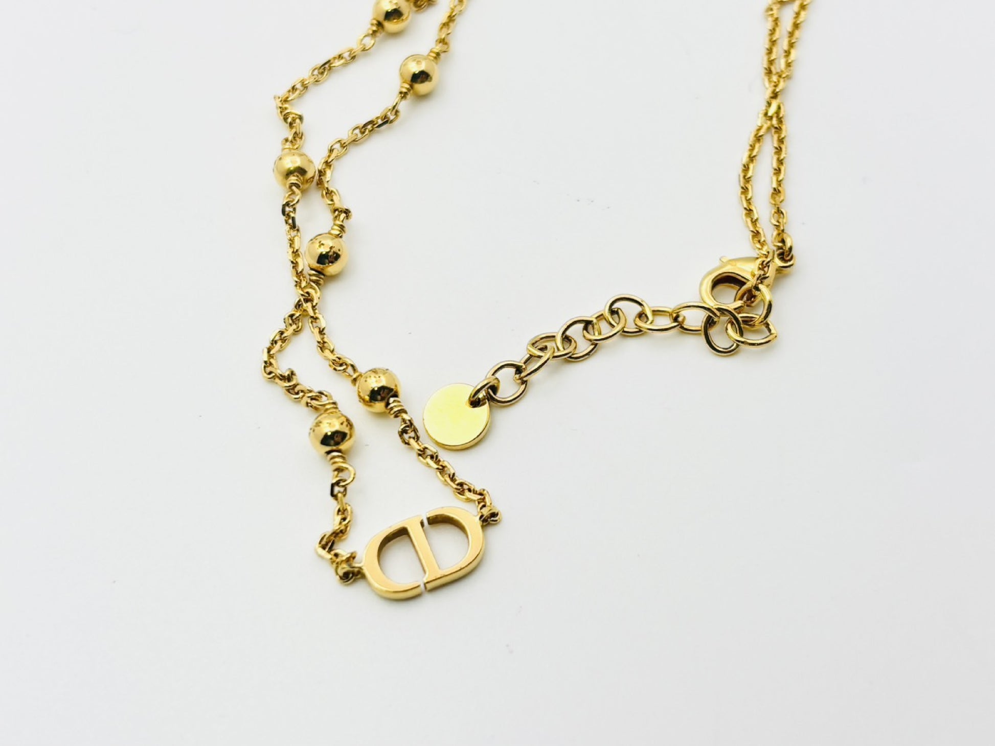 Dior Petit CD Petit CD Logo Ball Gold Necklace