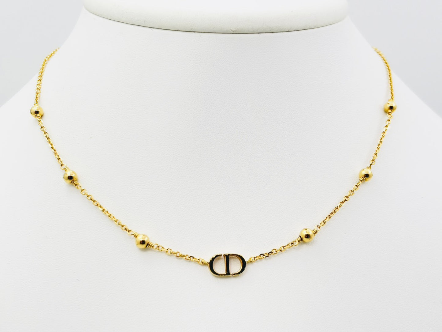 Dior Petit CD Petit CD Logo Ball Gold Necklace