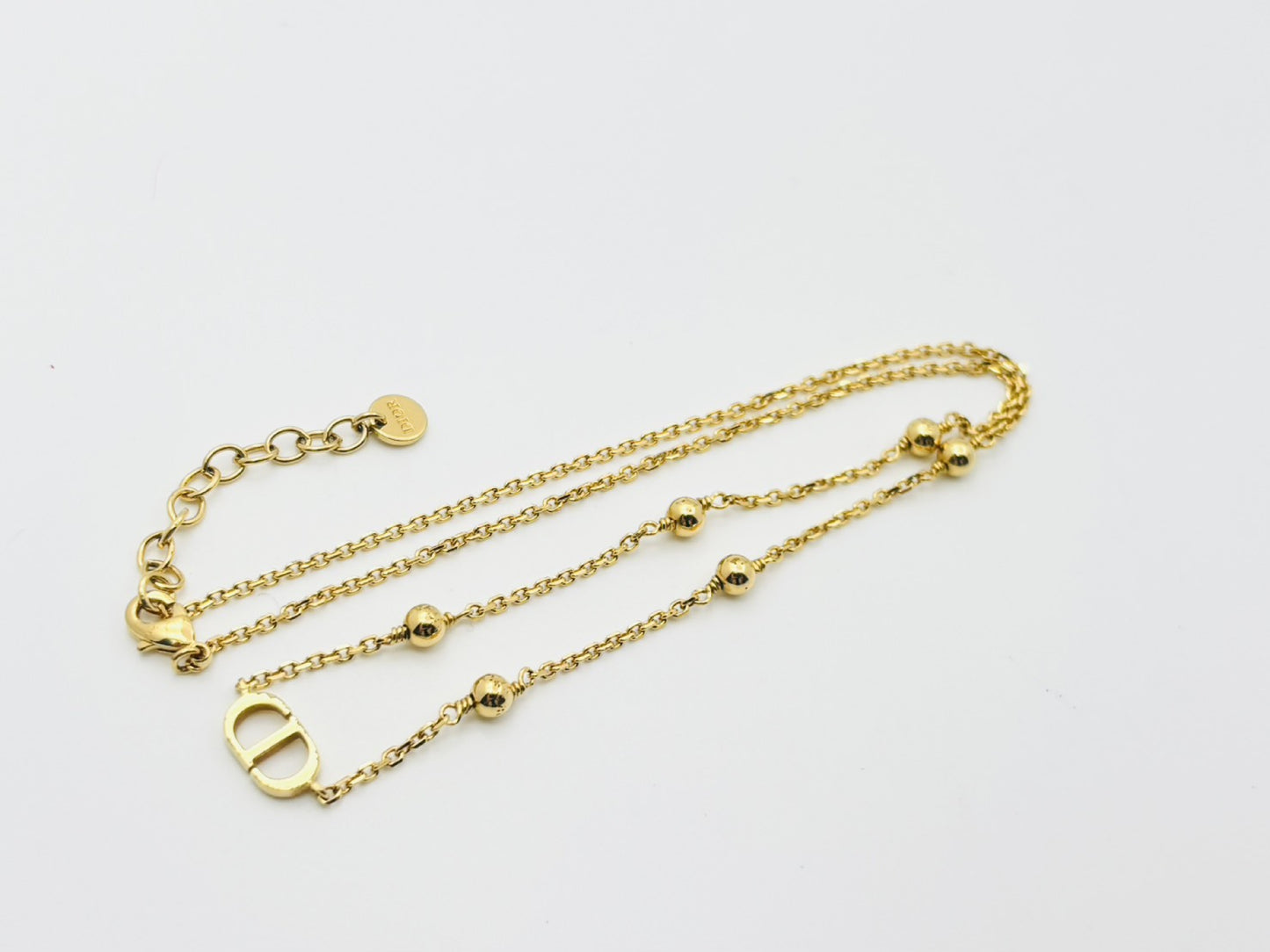 Dior Petit CD Petit CD Logo Ball Gold Necklace