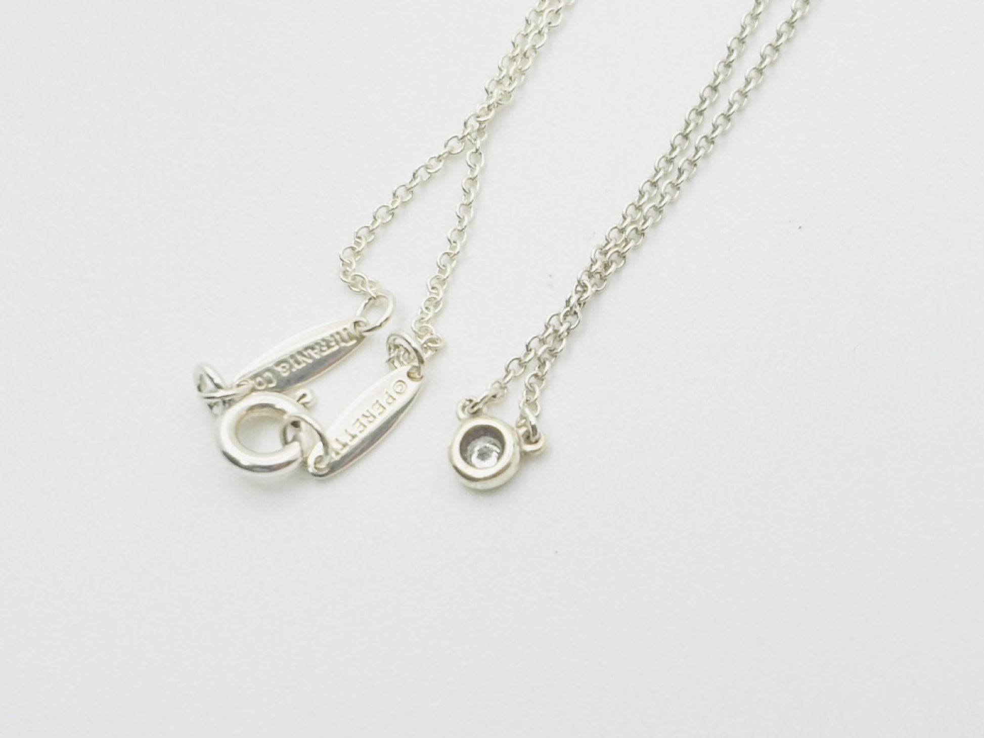 Tiffany&Co. by the Yard 1PD Diamond Necklace Ag925 1.4g Silver Necklace