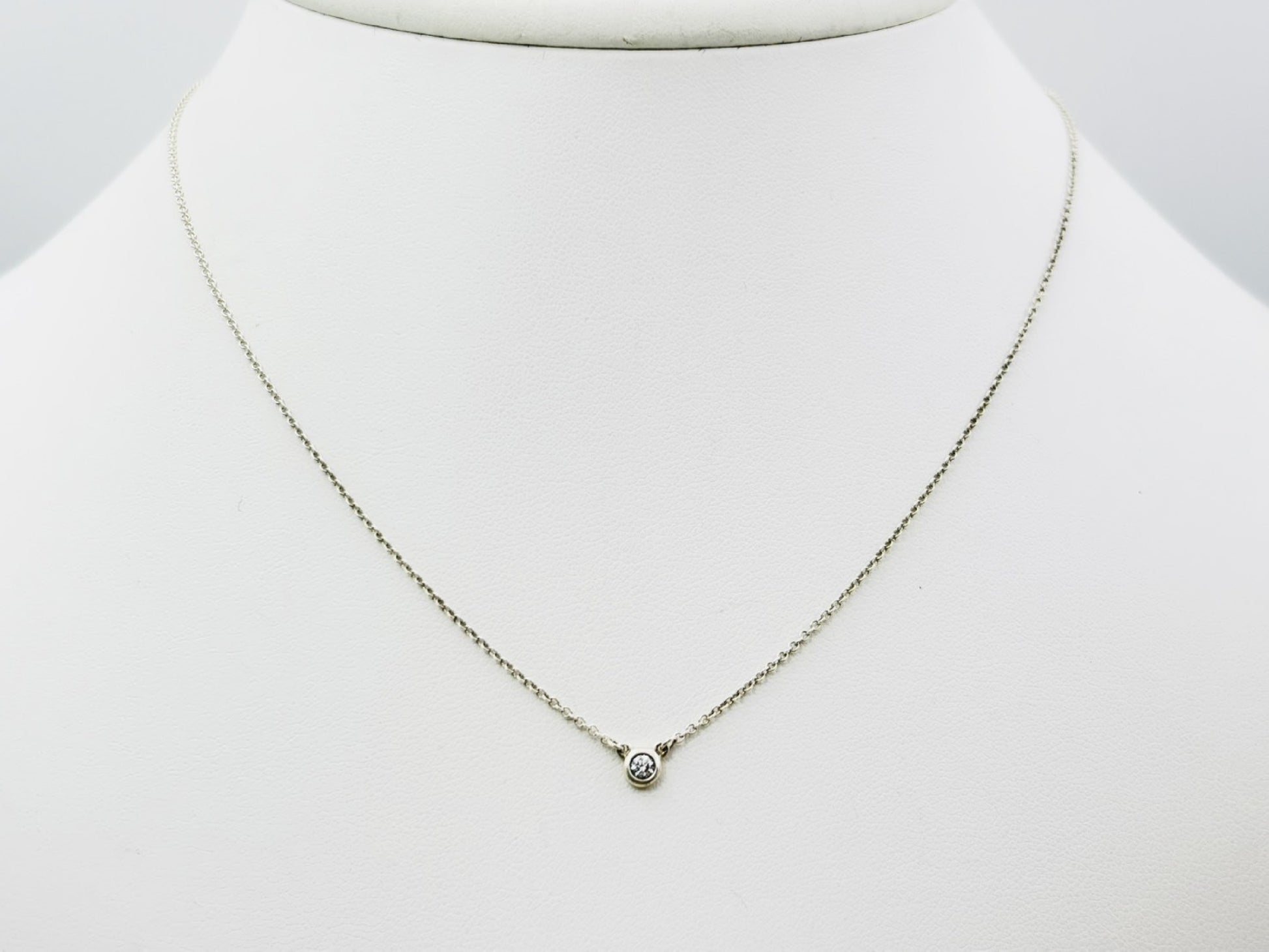 Tiffany&Co. by the Yard 1PD Diamond Necklace Ag925 1.4g Silver Necklace