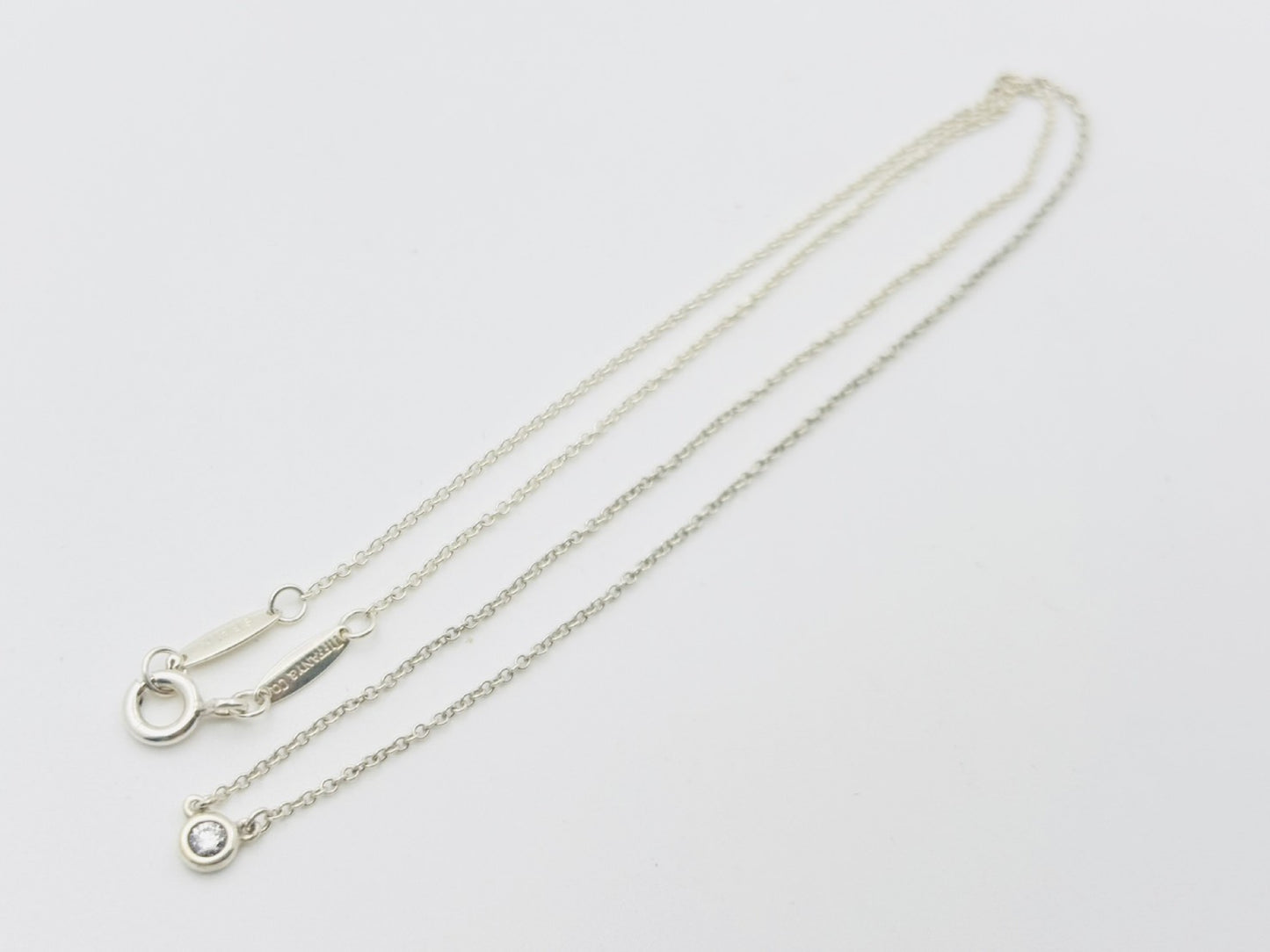 Tiffany&Co. by the Yard 1PD Diamond Necklace Ag925 1.4g Silver Necklace
