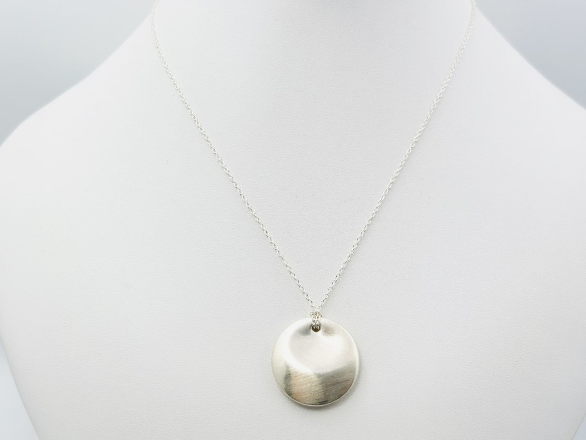 Tiffany&Co. Round Plate Elsa Peretti 925 13g Silver Necklace