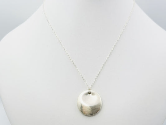 Tiffany&Co. Round Plate Elsa Peretti 925 13g Silver Necklace
