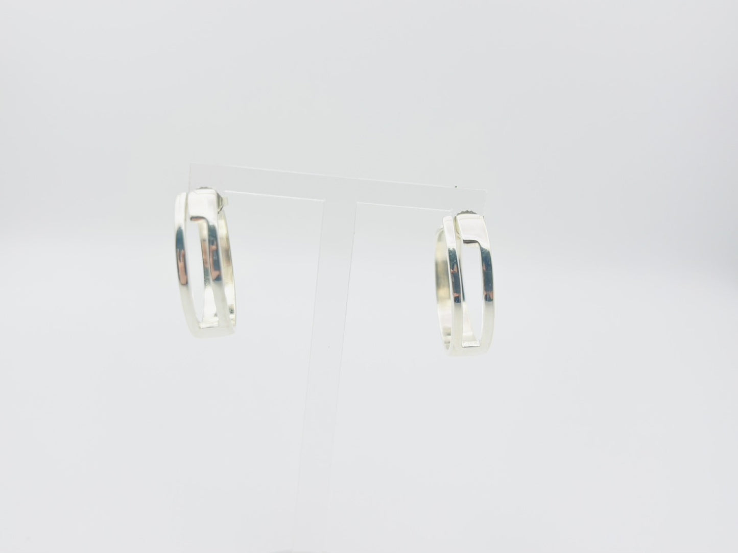 GUCCI Gucci Square G Logo Hoop 925 Silver Earrings