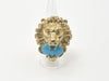 GUCCI Gucci Lionhead #L Colored Stone Turquoise Gold Ring