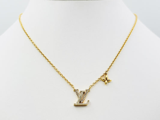 LOUIS VUITTON Vuitton M00596 Colier LV Iconic Gold Rhinestone VA0233 Necklace