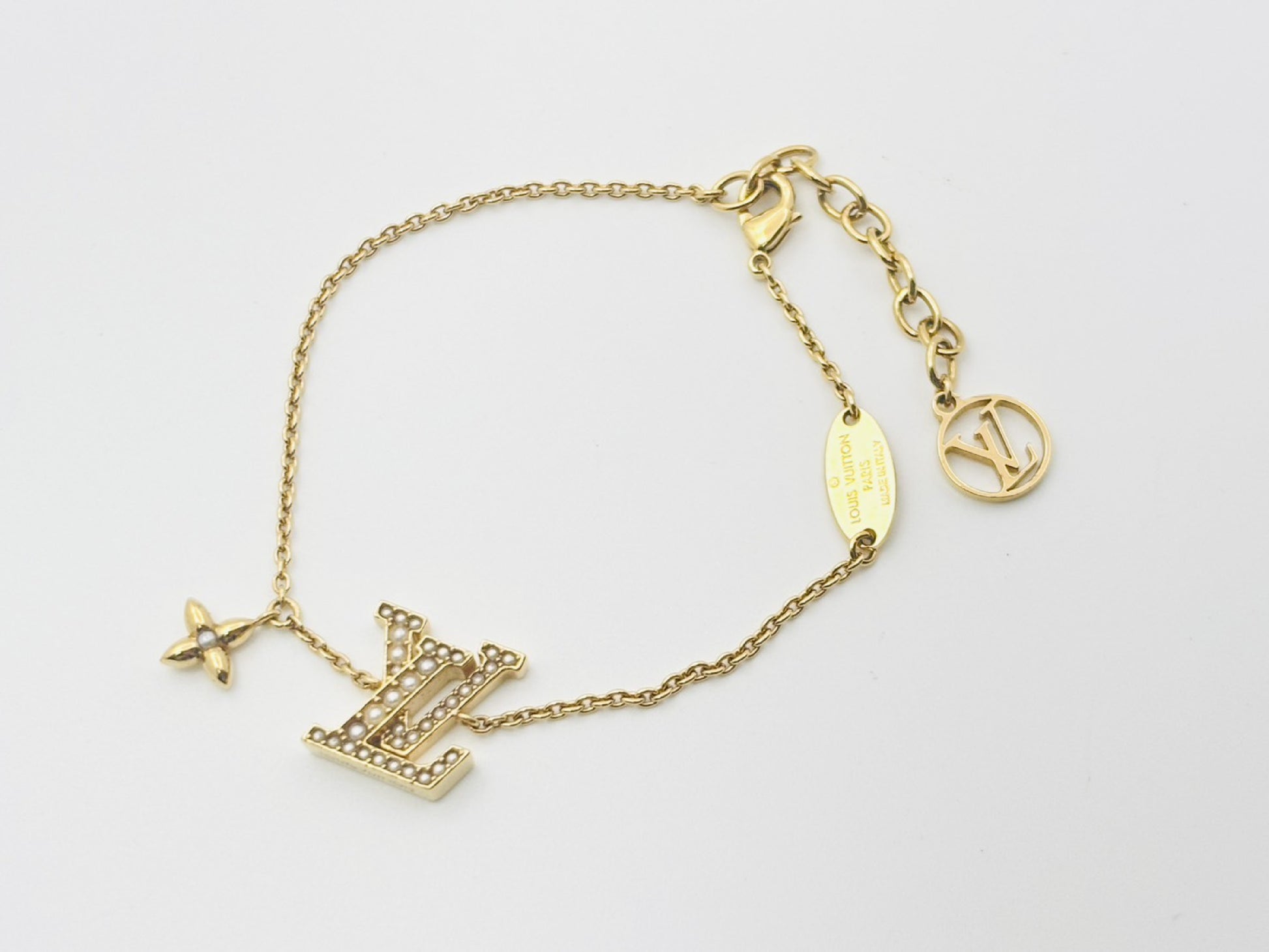 LOUIS VUITTON Vuitton M1086A Bracelet LV Iconic Pearl Gold TE1213 Bracelet Bangle