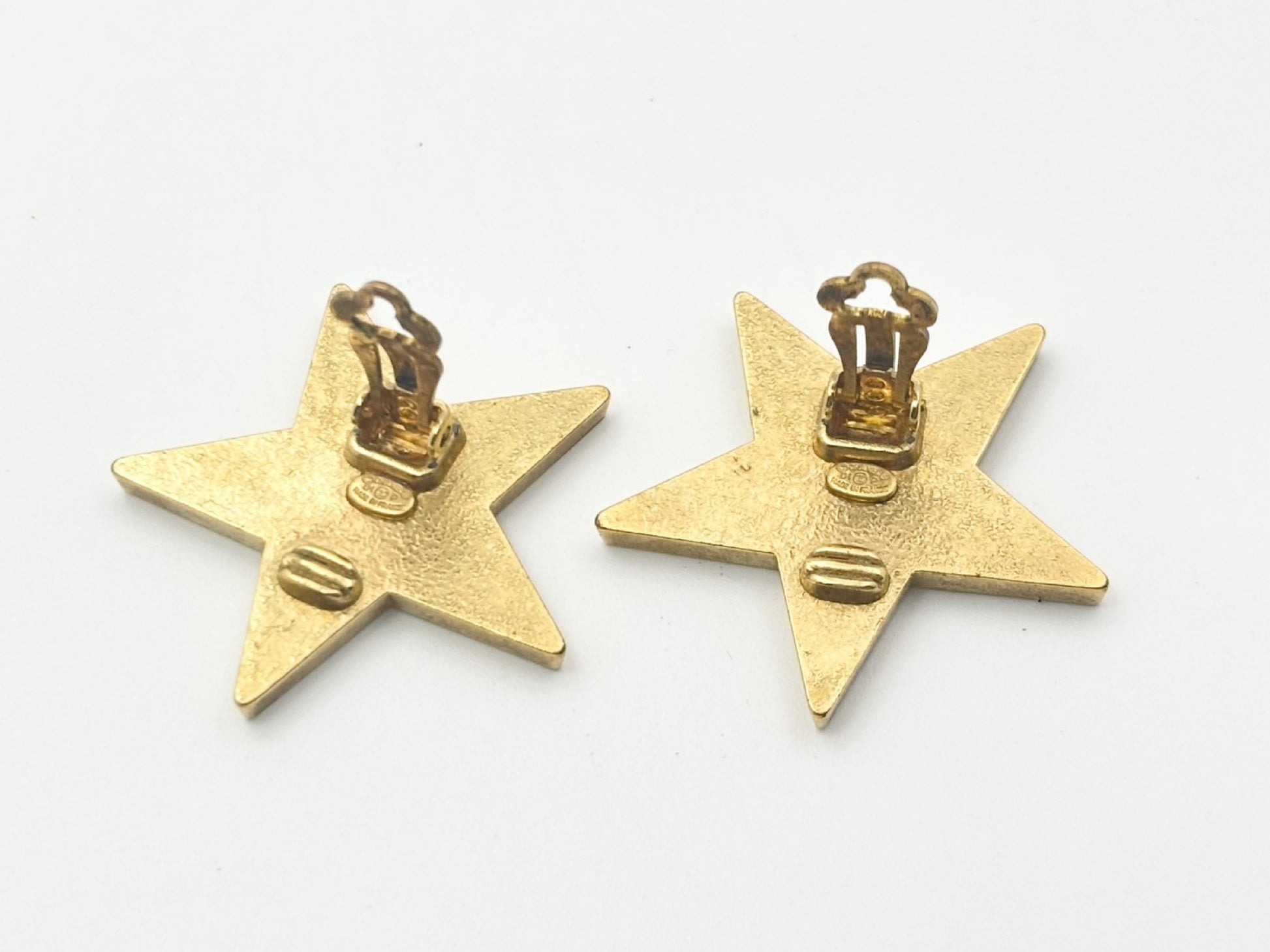 CHANEL Coco Mark Star 01P Orange Earrings