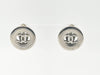 CHANEL Coco Mark Round Circle 97A Silver Earrings