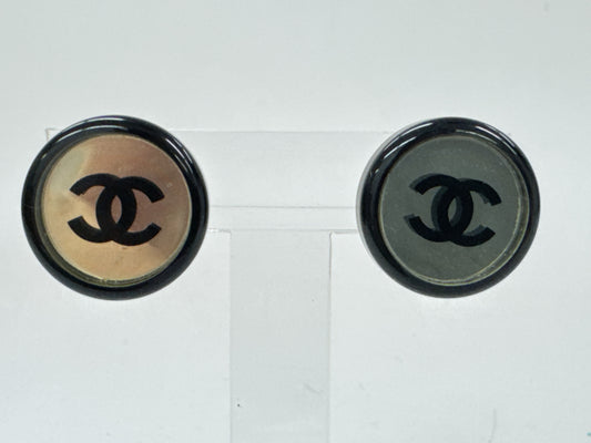 CHANEL 01P Cocomark Round Mirror Earrings