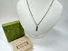 GUCCI Gucci 678714 Logo Plate Bar Enamel Green Mosaic 925 18.8g Silver Necklace