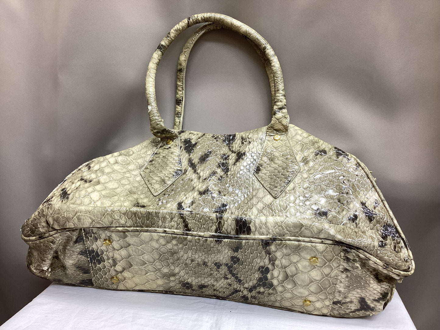 Vivienne Westwood Large Orb Mark Python-Style Boston Bag Boston Bag