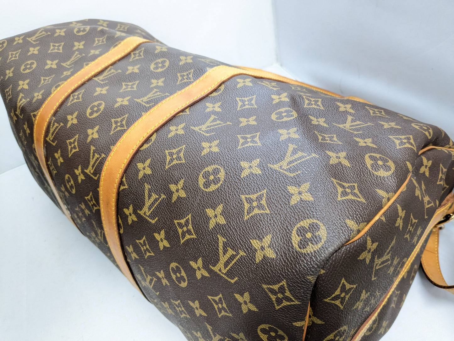 LOUIS VUITTON LV Monogram Keepall Bandouliere 50 Boston Bag with Strap