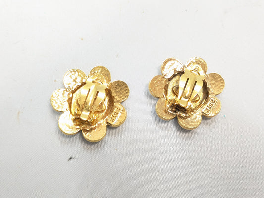 CHANEL Cocomark Flower Rice Earrings