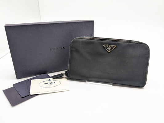 PRADA Nylon Round Wallet