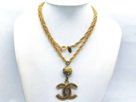 CHANEL Cocomark Ball Swing Necklace Necklace