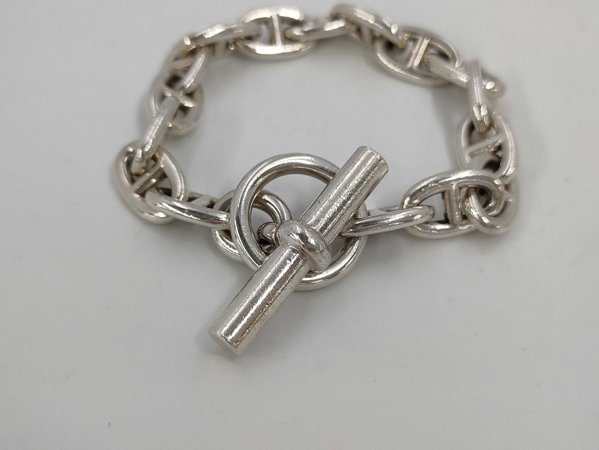 HERMES Chene Dunkle MM 16 Frames 58.4g SV925 Bracelet Bracelet Bangle