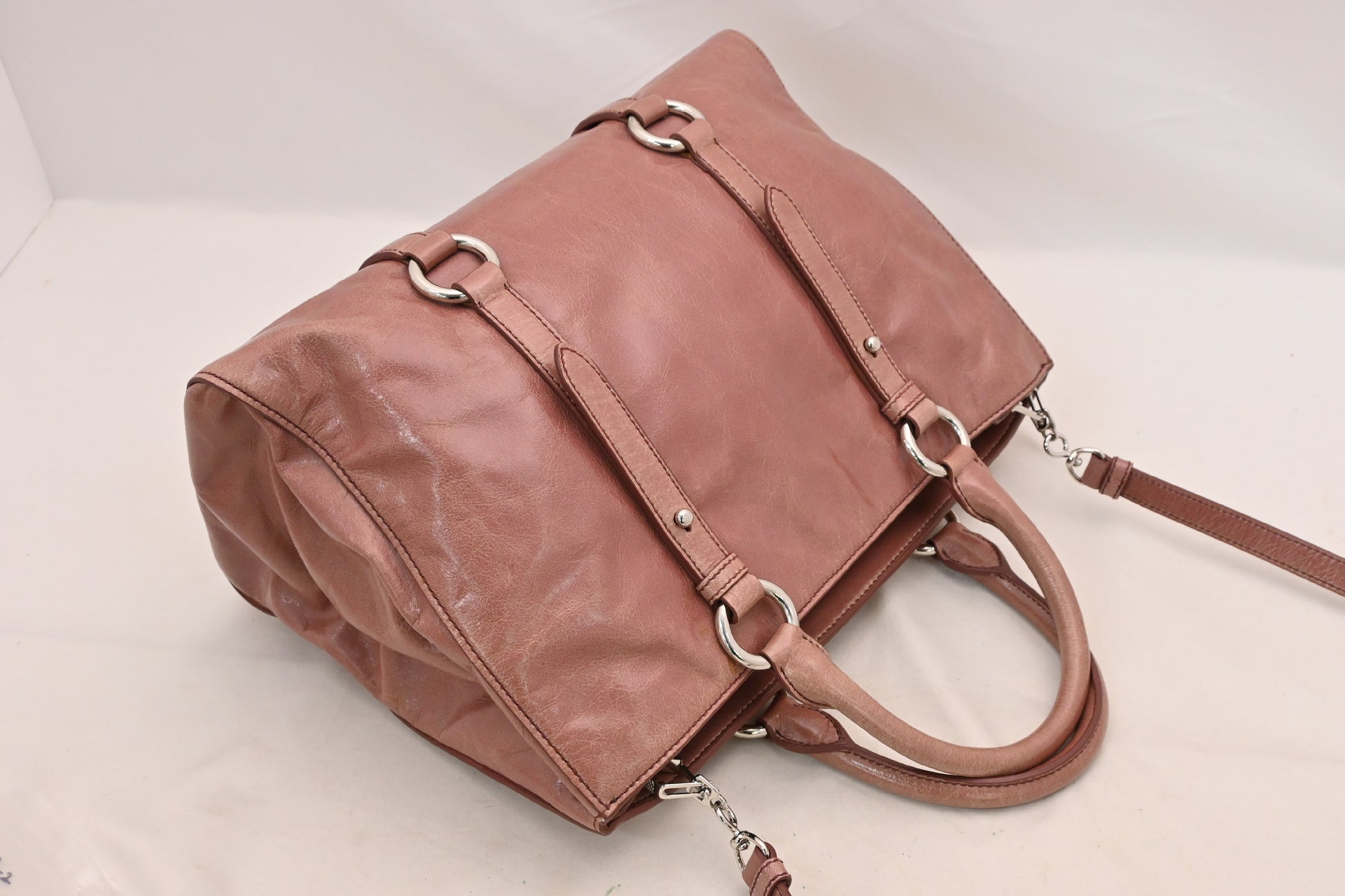 Miu Miu MIUMIU Handbag 2-Way Tote Bag Pink Strap Pink SV Hardware Handbag